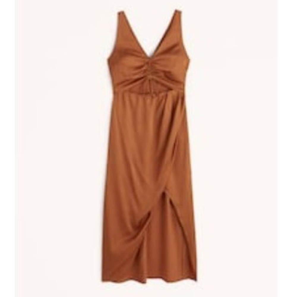 🌸 NWT Abercrombie Satin Paprika Dress - Size M 🌸